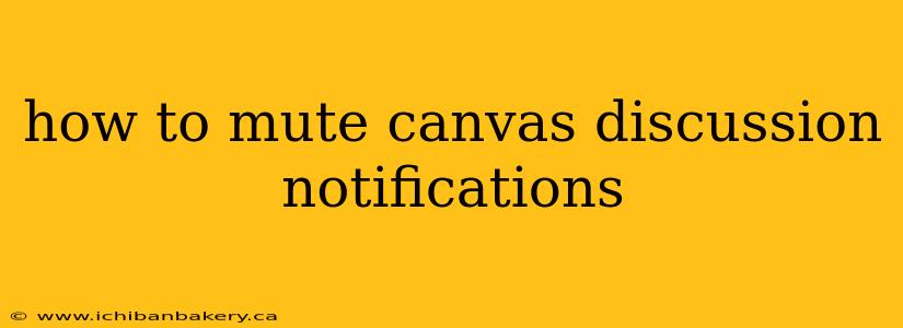 how to mute canvas discussion notifications