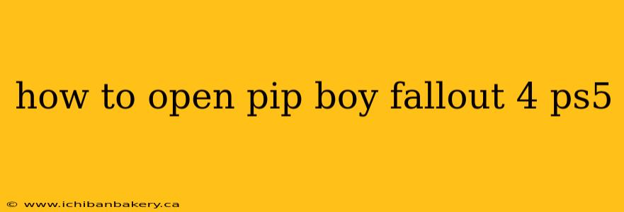 how to open pip boy fallout 4 ps5