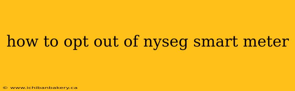 how to opt out of nyseg smart meter