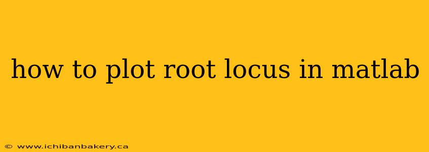 how to plot root locus in matlab