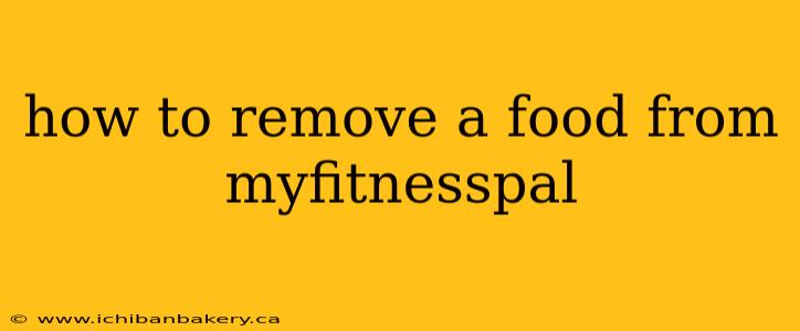 how to remove a food from myfitnesspal