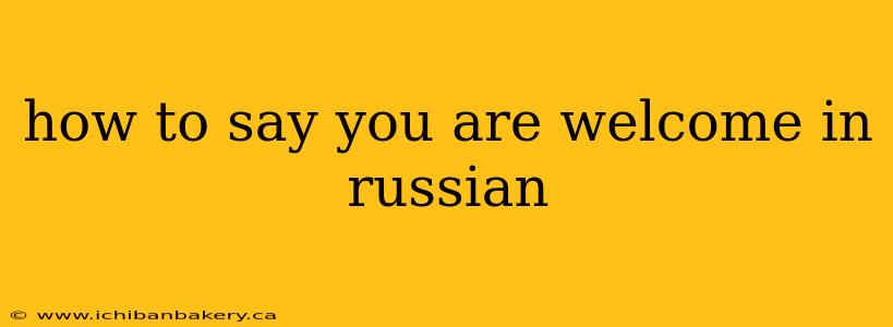 how to say you are welcome in russian