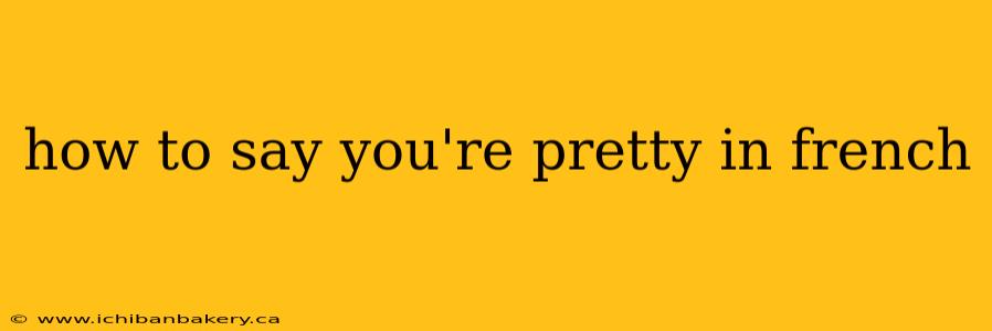 how to say you're pretty in french