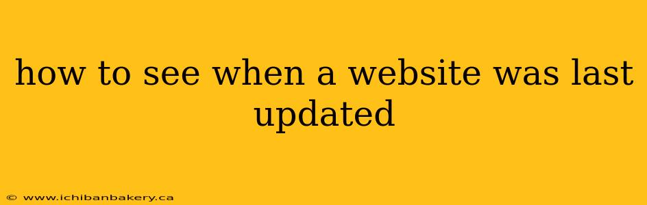 how to see when a website was last updated