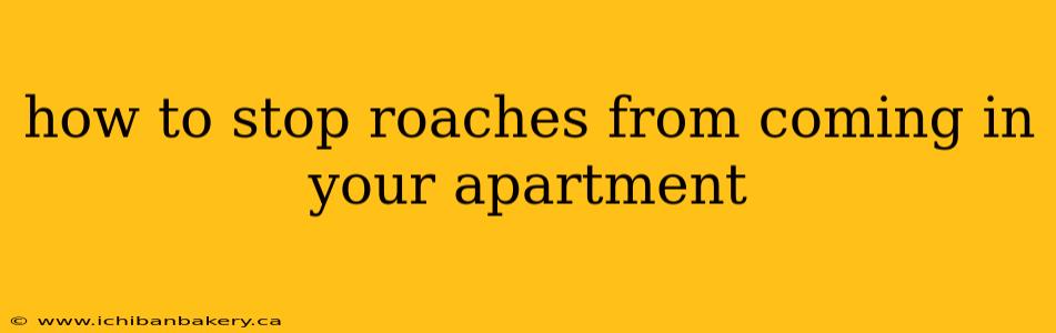 how to stop roaches from coming in your apartment