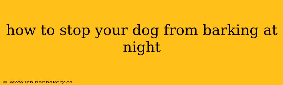 how to stop your dog from barking at night
