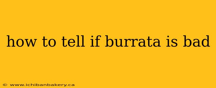how to tell if burrata is bad