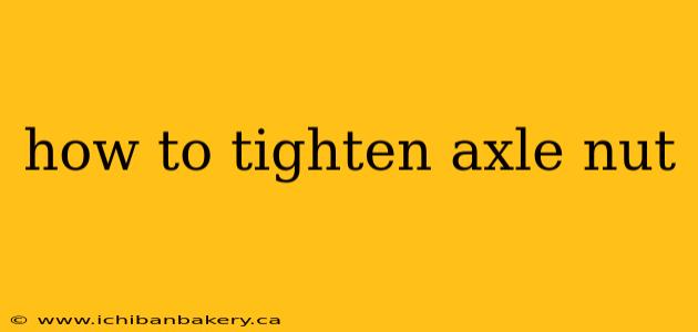 how to tighten axle nut