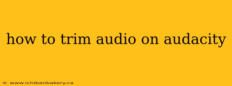 how to trim audio on audacity