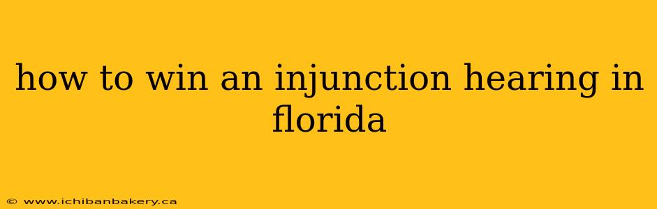 how to win an injunction hearing in florida