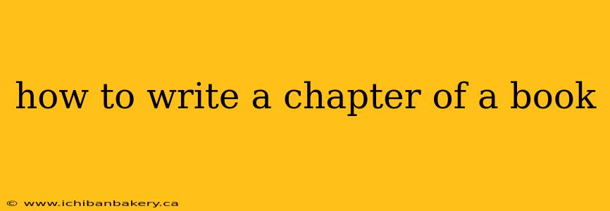 how to write a chapter of a book