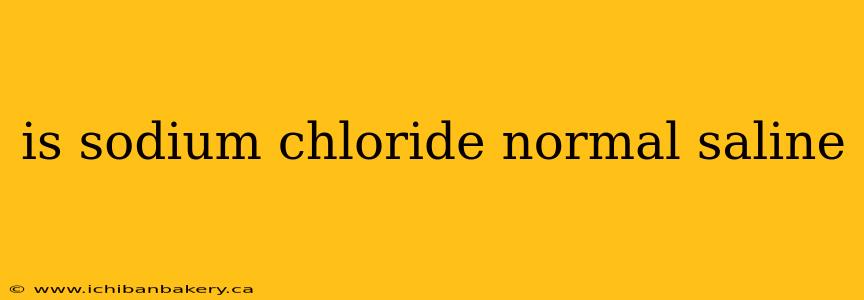 is sodium chloride normal saline