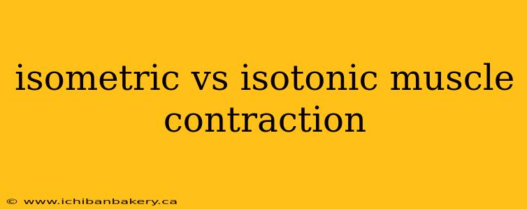 isometric vs isotonic muscle contraction