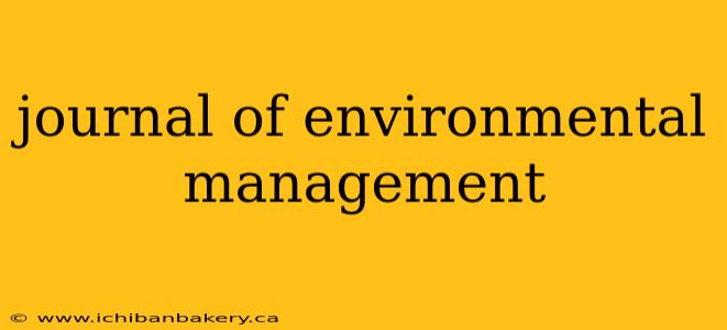 journal of environmental management
