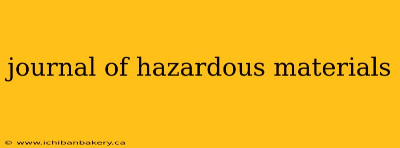 journal of hazardous materials