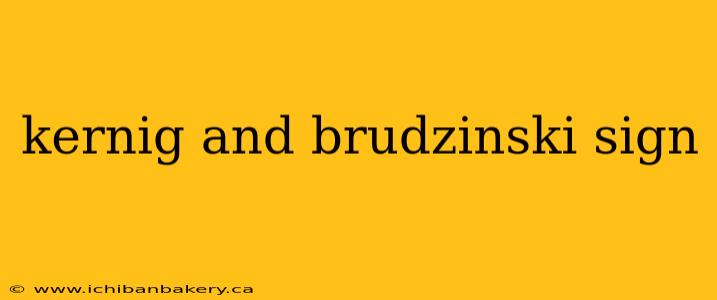 kernig and brudzinski sign