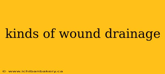kinds of wound drainage