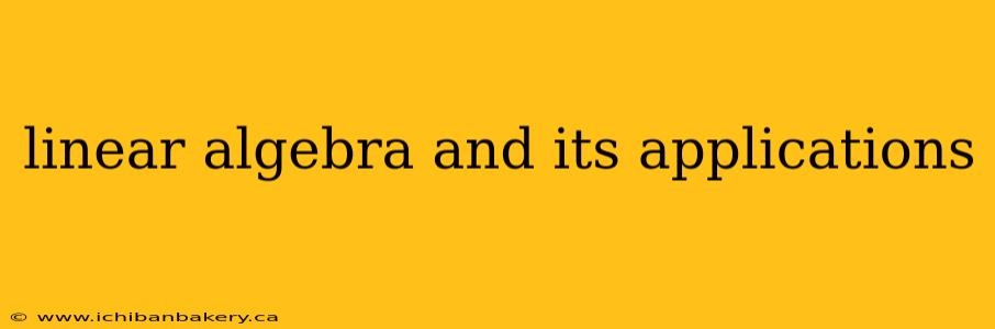 linear algebra and its applications