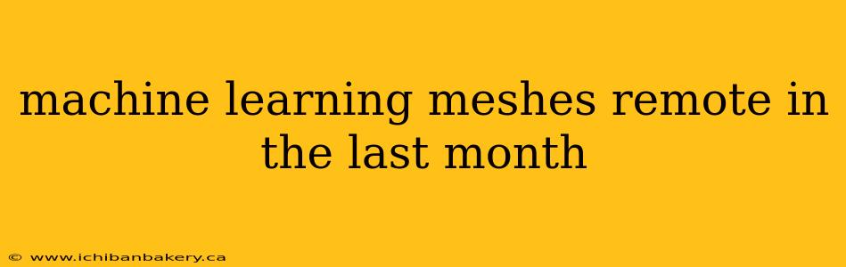 machine learning meshes remote in the last month