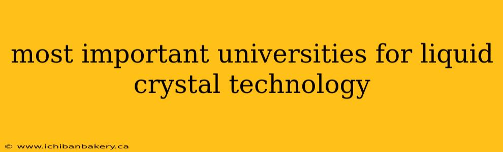 most important universities for liquid crystal technology