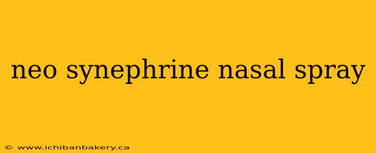 neo synephrine nasal spray