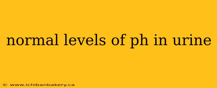 normal levels of ph in urine