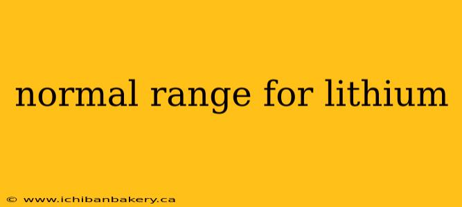 normal range for lithium
