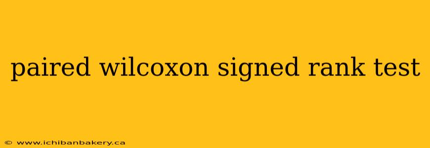 paired wilcoxon signed rank test