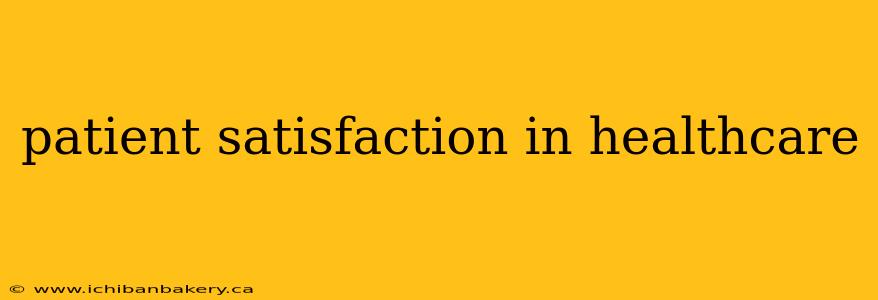 patient satisfaction in healthcare