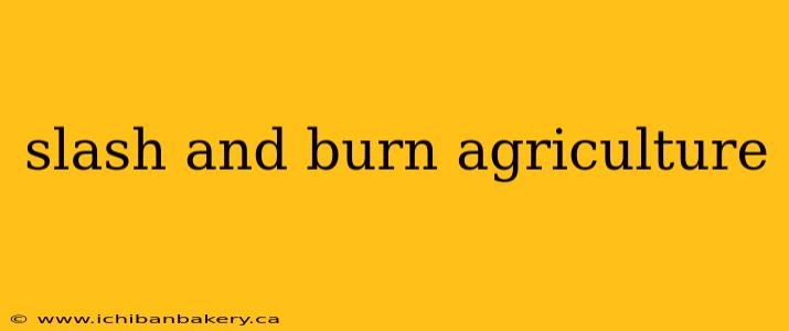 slash and burn agriculture