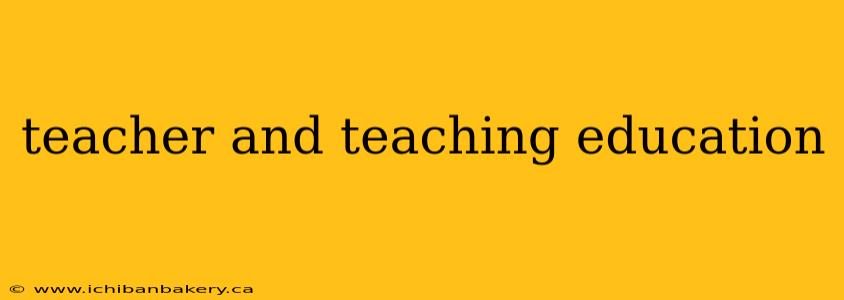 teacher and teaching education