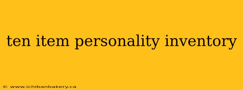 ten item personality inventory