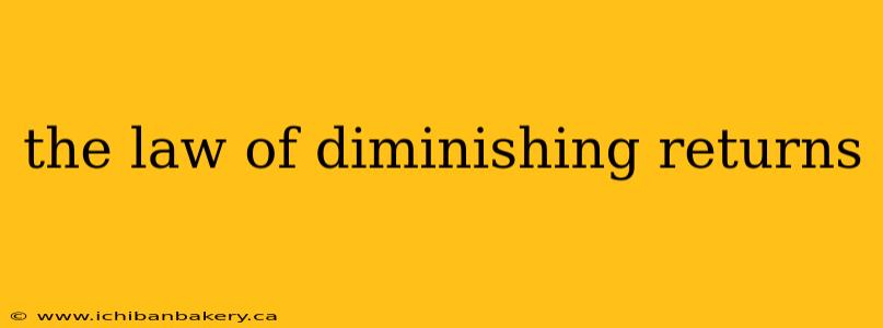 the law of diminishing returns