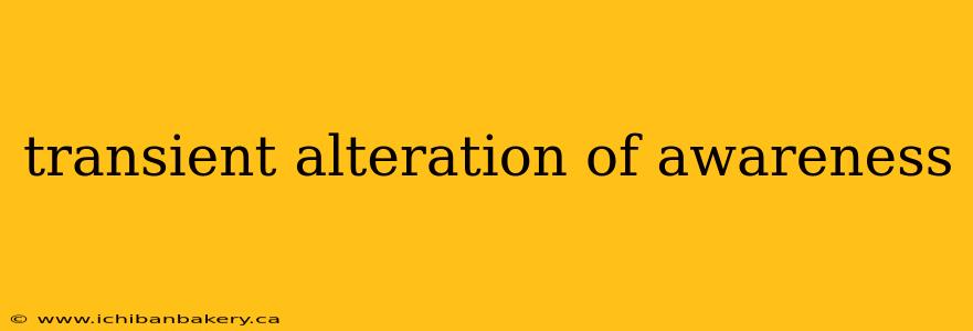 transient alteration of awareness