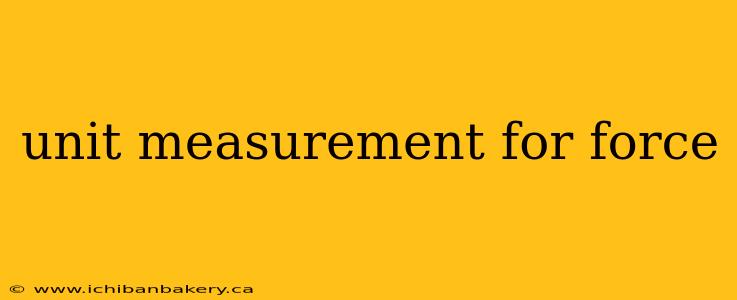 unit measurement for force
