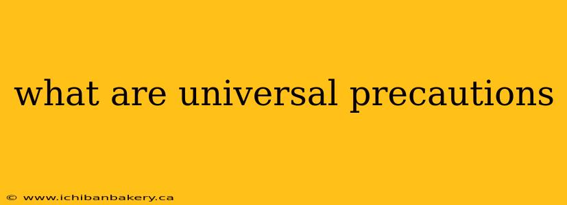 what are universal precautions