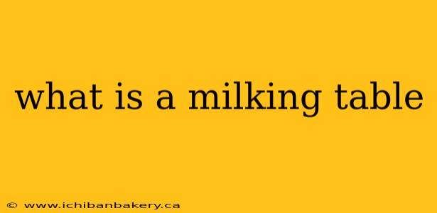 what is a milking table