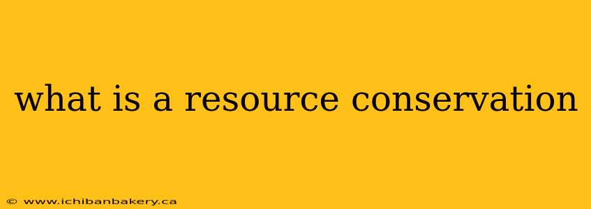 what is a resource conservation