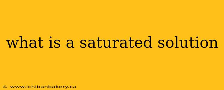 what is a saturated solution