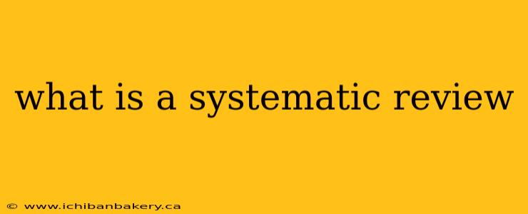what is a systematic review