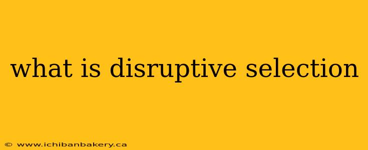 what is disruptive selection