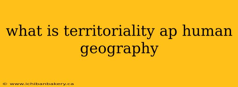 what is territoriality ap human geography