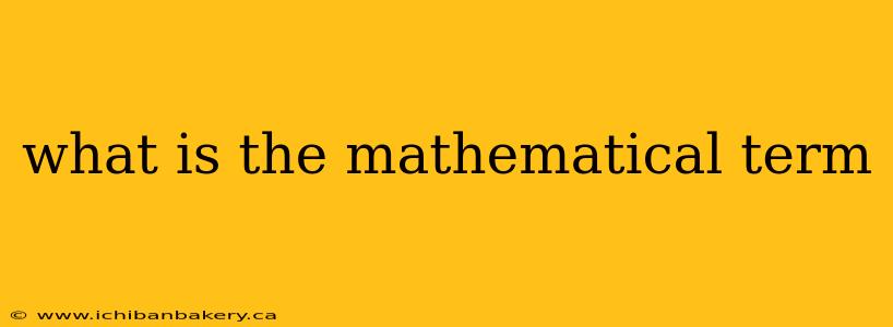 what is the mathematical term