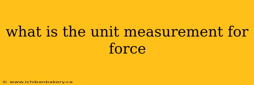 what is the unit measurement for force