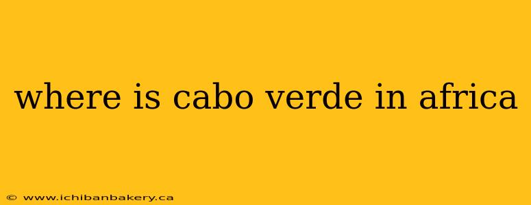 where is cabo verde in africa